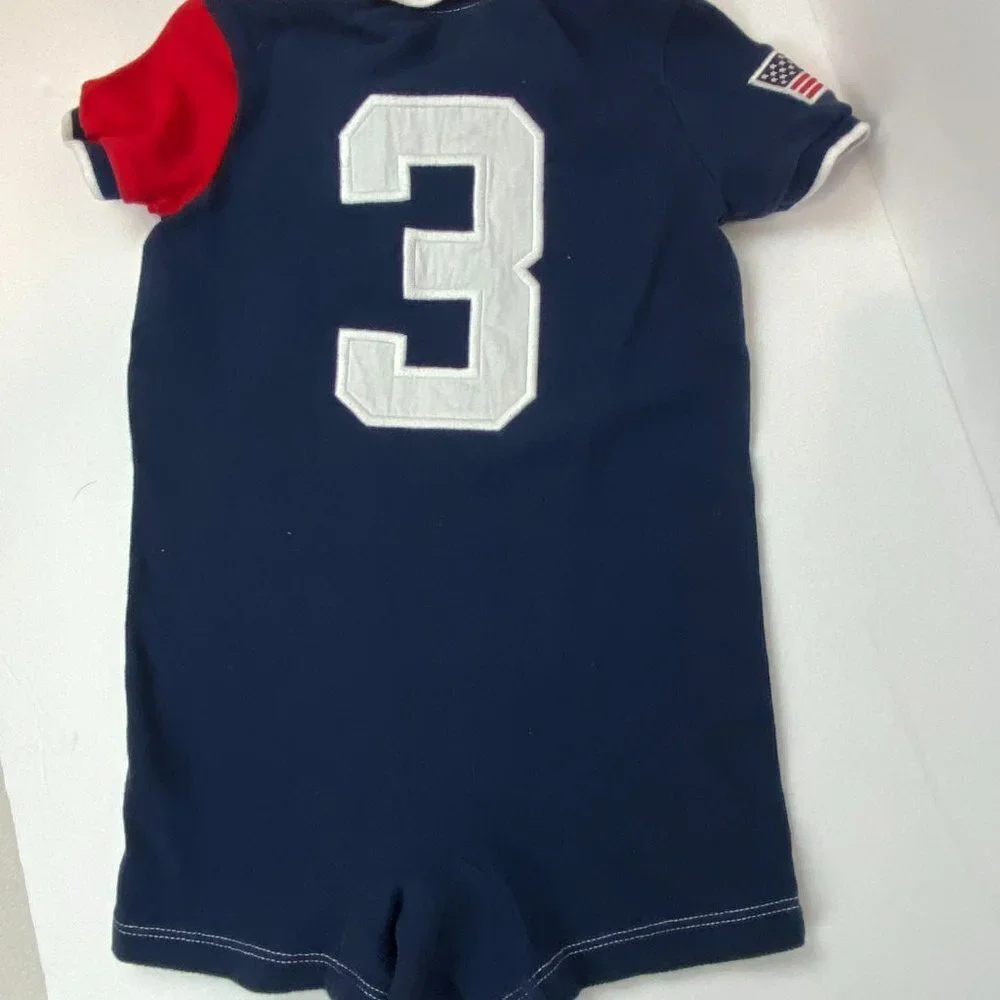 Ralph Lauren body suit American flag Red White Blue Sz 12M